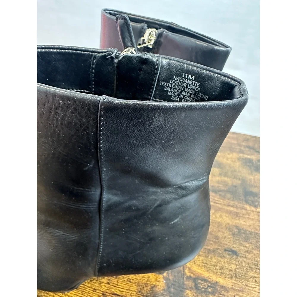 Nine West Quanette Platform Leather Booties Black Ankle Boots High Stiletto 11 M - Picture 9 of 12